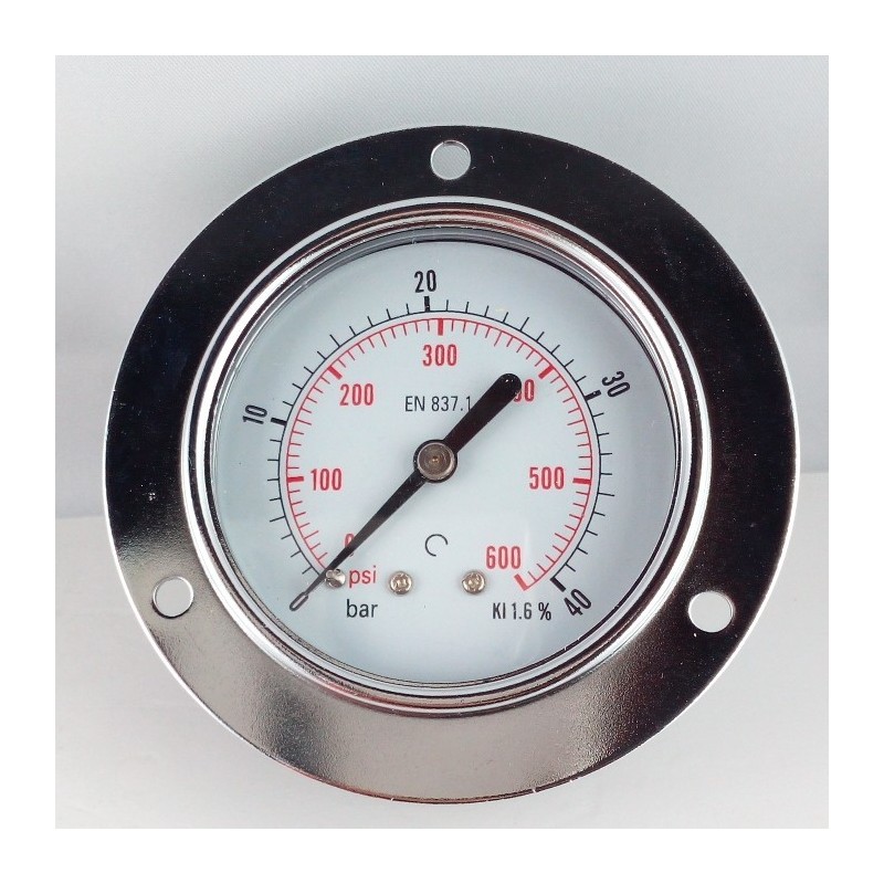 Dry pressure gauge 40 Bar diameter dn 63mm front flange