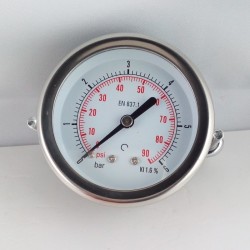 Dry pressure gauge 6 Bar diameter dn 63mm u-clamp