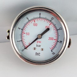 Dry pressure gauge 16 Bar diameter dn 63mm u-clamp