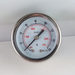 Glycerine filled pressure gauge 160 Bar diameter dn 50mm back