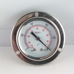 Glycerine filled vacuum gauge -1 Bar flange dn 50mm