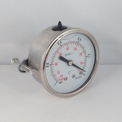 Glycerine filled vacuum gauge -1 Bar diameter dn 50mm u-clamp