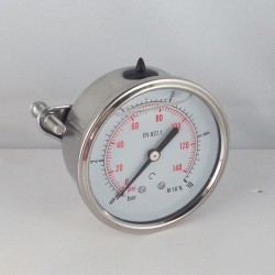 Glycerine filled pressure gauge 10 Bar diameter dn 50mm u-clamp