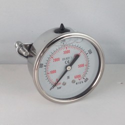 Glycerine filled pressure gauge 400 Bar diameter dn 50mm u-clamp