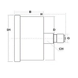 Manometro glicerina 2,5 Bar diametro dn 40mm posteriore