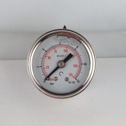 Glycerine filled pressure gauge 12 Bar diameter dn 40mm back