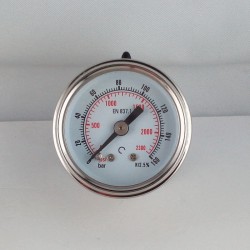 Glycerine filled pressure gauge 160 Bar diameter dn 40mm back