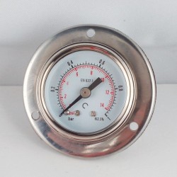 Glycerine filled pressure gauge 1 Bar flange diameter dn 40mm