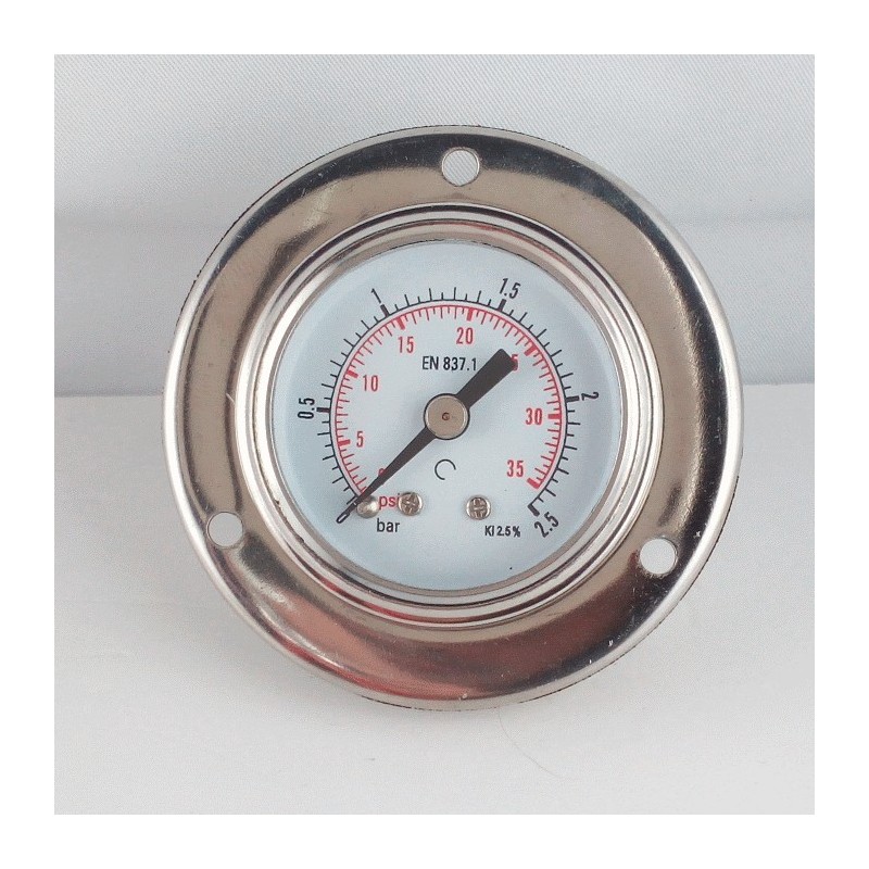 Manometro glicerina 2,5 Bar flangia diametro dn 40mm Manometro glicerina 2,5 Bar flangia diametro dn 40mm