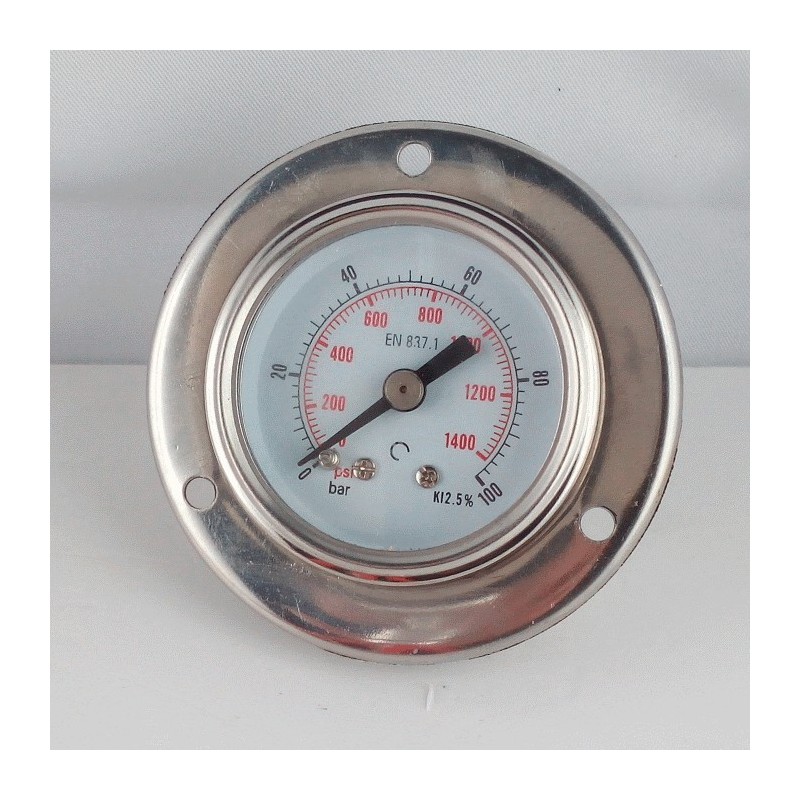 Manometro glicerina 100 Bar flangia diametro dn 40mm Manometro glicerina 100 Bar flangia diametro dn 40mm