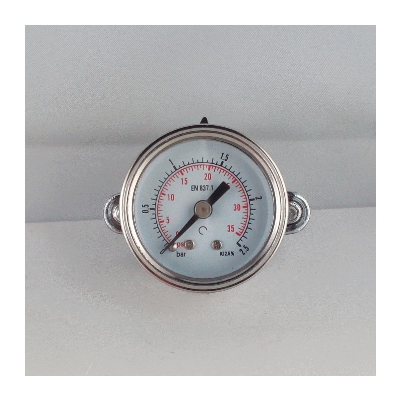 Glycerine filled pressure gauge 2,5 Bar diameter dn 40mm u-clamp