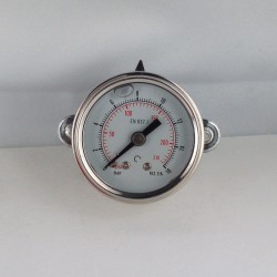 Glycerine filled pressure gauge 16 Bar diameter dn 40mm u-clamp