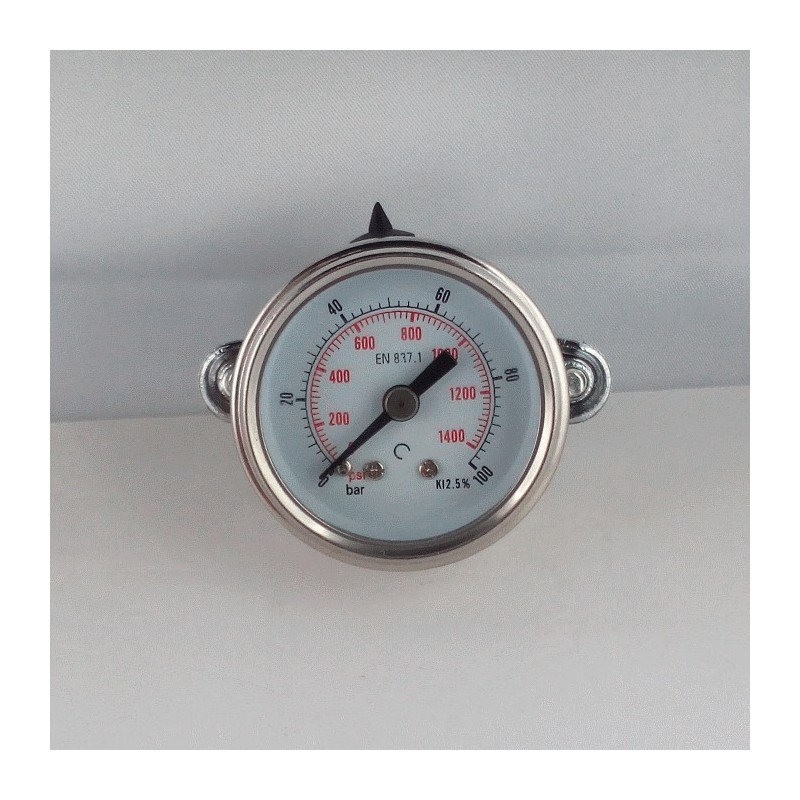 Manometro glicerina 100 Bar diametro dn 40mm staffa Manometro glicerina 100 Bar diametro dn 40mm staffa