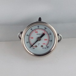 Glycerine filled pressure gauge 160 Bar diameter dn 40mm u-clamp