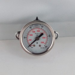 Glycerine filled pressure gauge 250 Bar diameter dn 40mm u-clamp