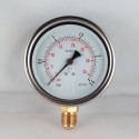 Glycerine filled pressure gauge 2,5 Bar diameter dn 100mm bottom