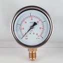 Glycerine filled pressure gauge 4 Bar diameter dn 100mm bottom