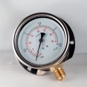 Glycerine filled pressure gauge 2,5 Bar wall flange dn 100mm