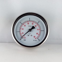 Glycerine filled pressure 6 Bar gauge diameter dn 100mm back