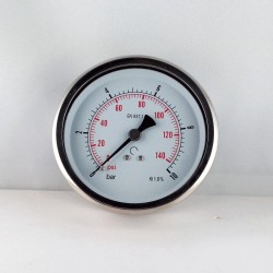 Glycerine filled pressure 10 Bar gauge diameter dn 100mm back