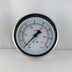Glycerine filled pressure 16 Bar gauge diameter dn 100mm back