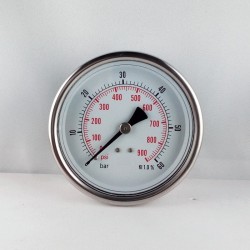 Glycerine filled pressure 60 Bar gauge diameter dn 100mm back