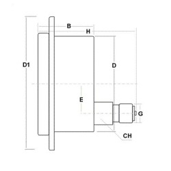 Manometro glicerina 4 Bar diametro dn 100mm flangia