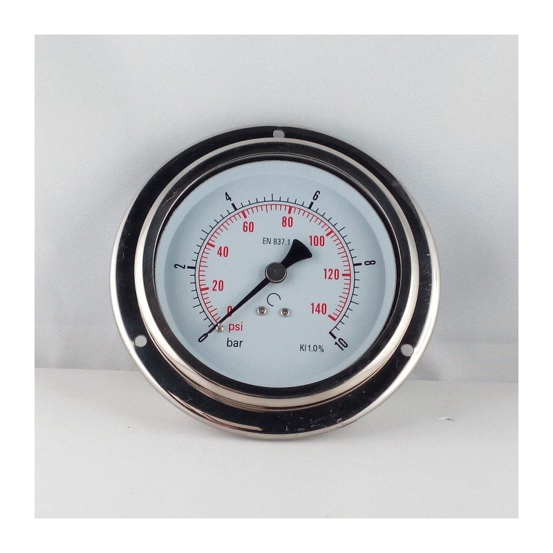 Glycerine filled pressure 10 Bar gauge diameter dn 100mm flange