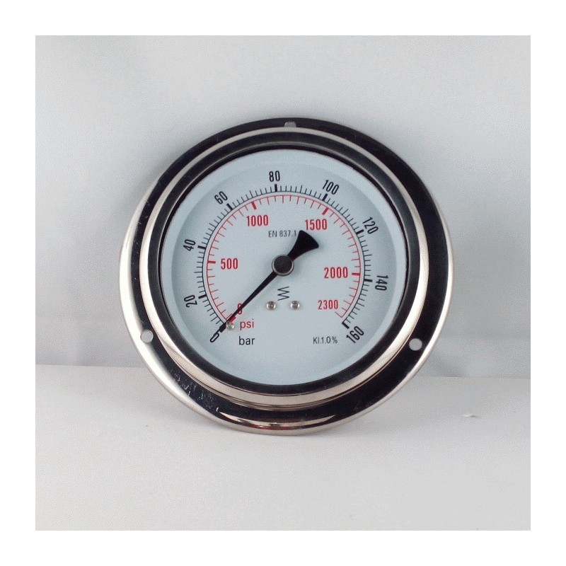 Glycerine filled pressure 160 Bar gauge diameter dn 100mm flange