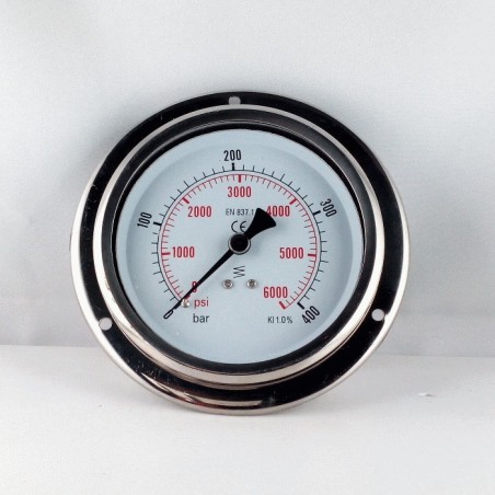 Glycerine filled pressure 400 Bar gauge diameter dn 100mm flange