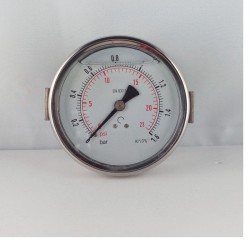 Glycerine filled pressure gauge 1,6 Bar  diameter dn 100mm u-clamp