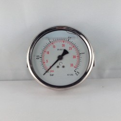 Glycerine filled pressure gauge 2,5 Bar diameter dn 100mm u-clamp