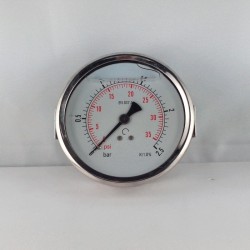 Glycerine filled pressure gauge 2,5 Bar  diameter dn 100mm u-clamp