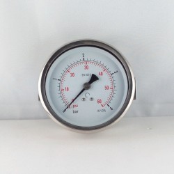 Glycerine filled pressure gauge 4 Bar  diameter dn 100mm u-clamp