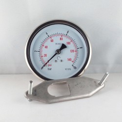 Glycerine filled pressure gauge 10 Bar  diameter dn 100mm u-clamp