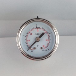 Stainless steel pressure gauge 4 Bar diameter dn 40mm back