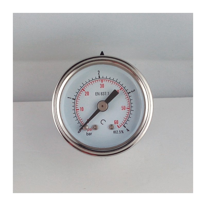 Stainless steel pressure gauge 4 Bar diameter dn 40mm back