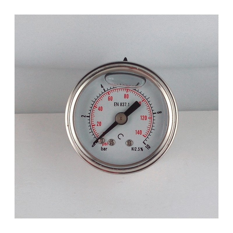 Manometro Inox 10 Bar diametro dn 40mm posteriore Manometro Inox 10 Bar diametro dn 40mm posteriore