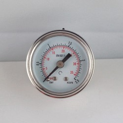 Stainless steel pressure gauge 2,5 Bar diameter dn 40mm back