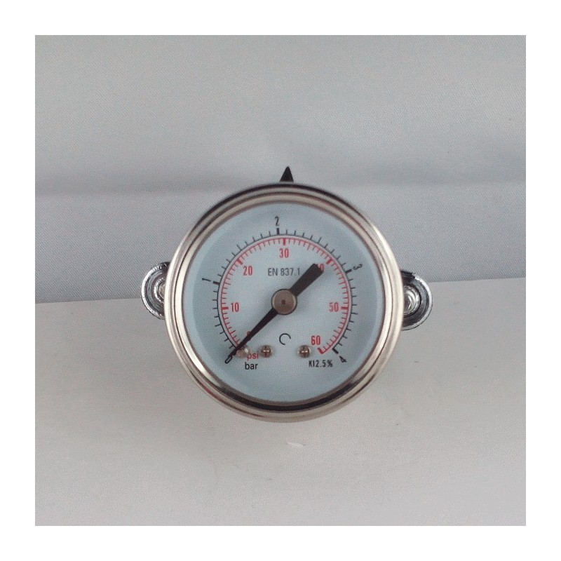 Stainless steel pressure gauge 4 Bar diameter dn 40mm u-clamp