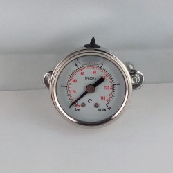 Stainless steel pressure gauge 10 Bar diameter dn 40mm u-clamp