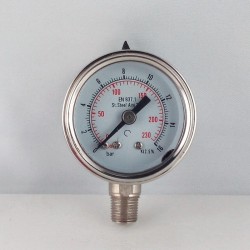 Stainless steel pressur e gauge 16 Bar diameter dn 40mm bottom