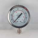 Stainless steel pressure gauge 1,6 Bar diameter dn 63mm bottom