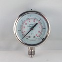 Stainless steel pressure gauge 6 Bar diameter dn 63mm bottom