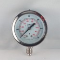 Stainless steel pressure gauge 60 Bar diameter dn 63mm bottom