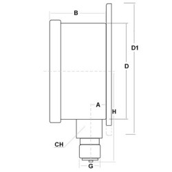 Vuotometro Inox -1 Bar dn 63mm flangia parete