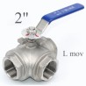 3 way stainless stell ball valves L movement 2"