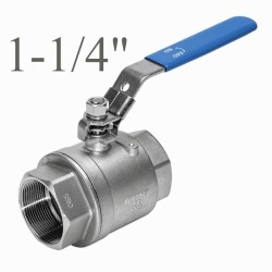 Valvola a sfera inox 1-1/4" passaggio totale