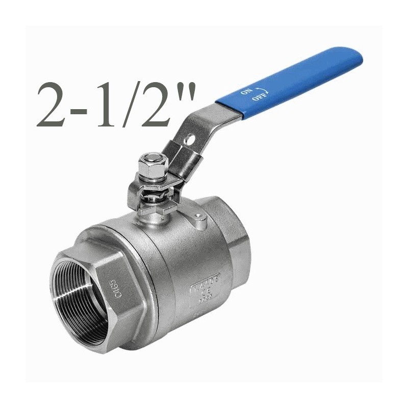 Full bore stainless steel 2-1/2" ball valves
