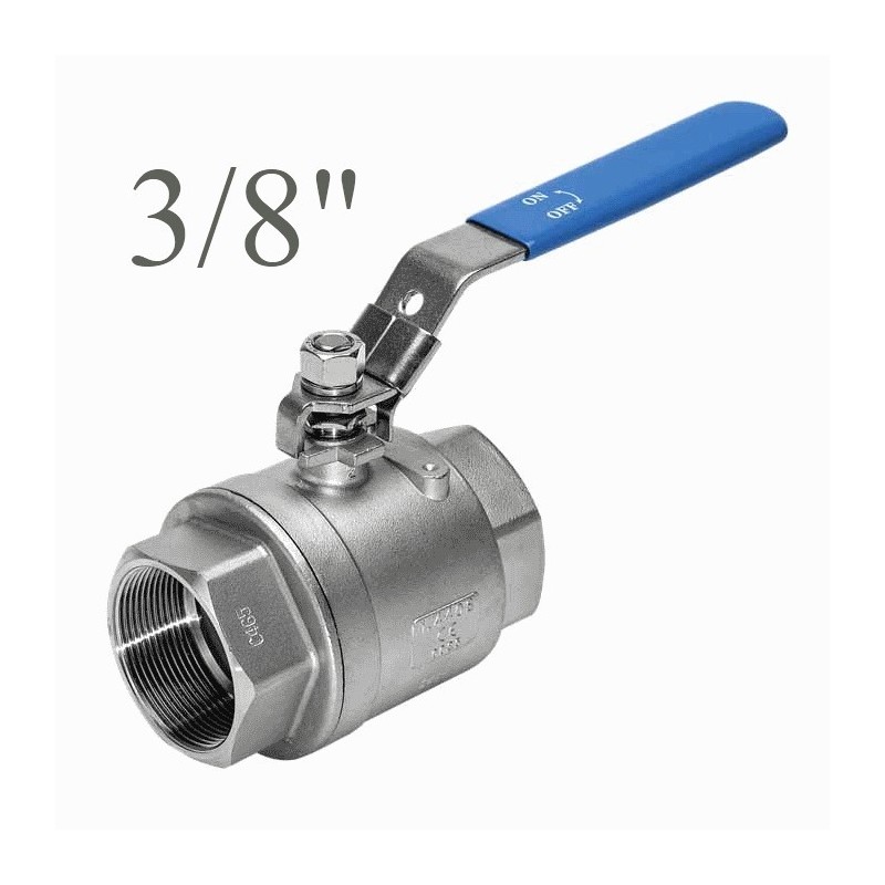 Full bore stainless steel 3/8" ball valves